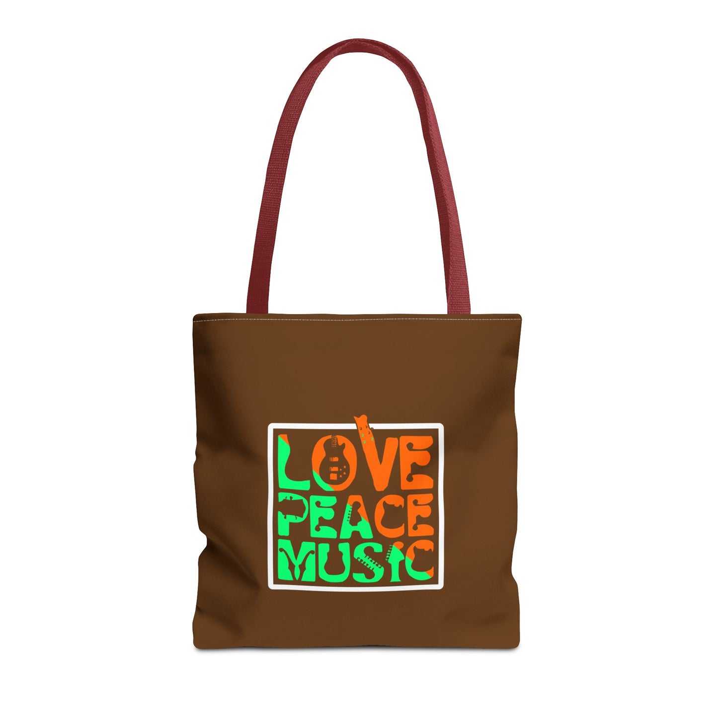 Love Peace Music Tote Bag (AOP)