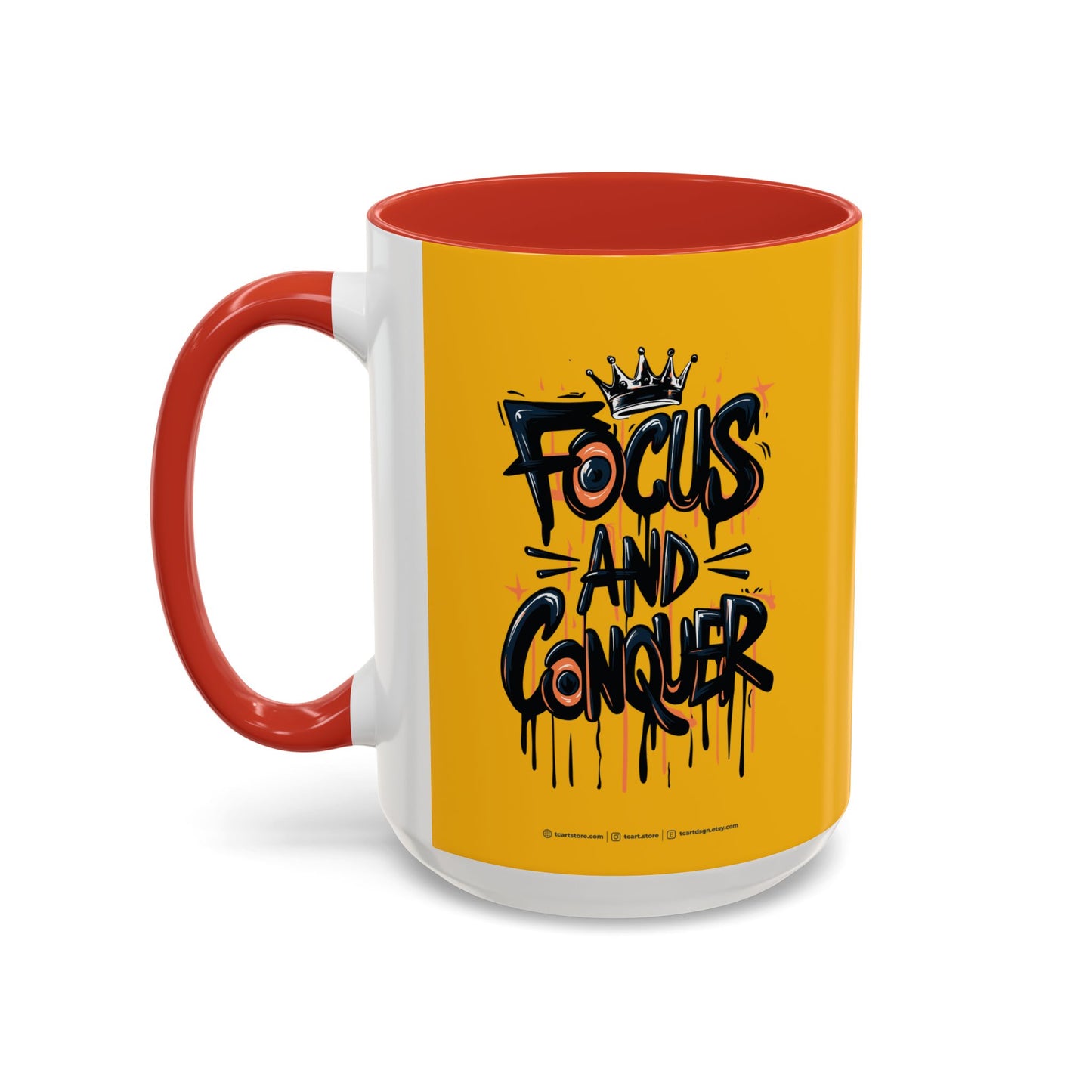 Focus And Conquer Accent Coffee Mug (11, 15oz)