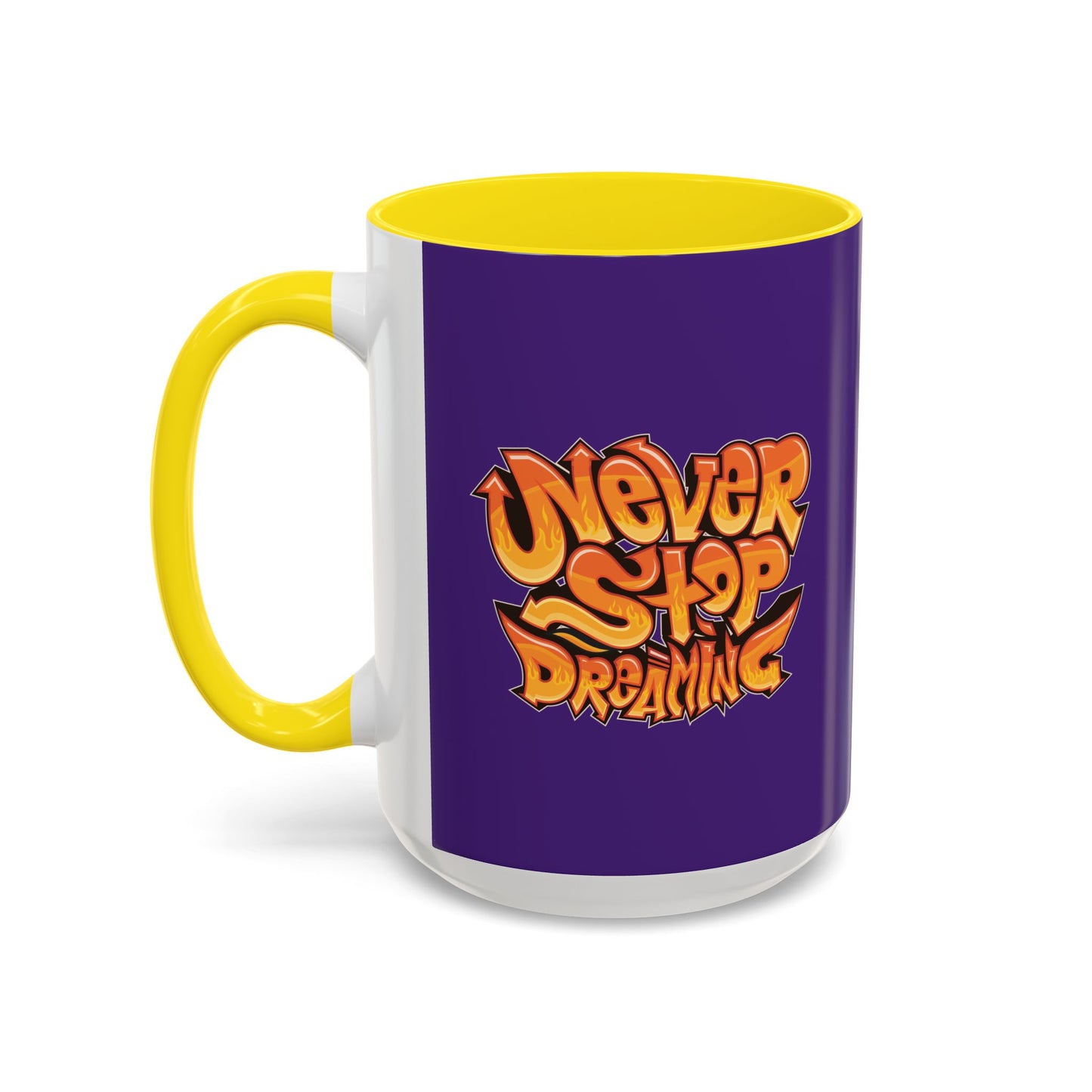 Never Stop Dreaming Accent Coffee Mug (11, 15oz)