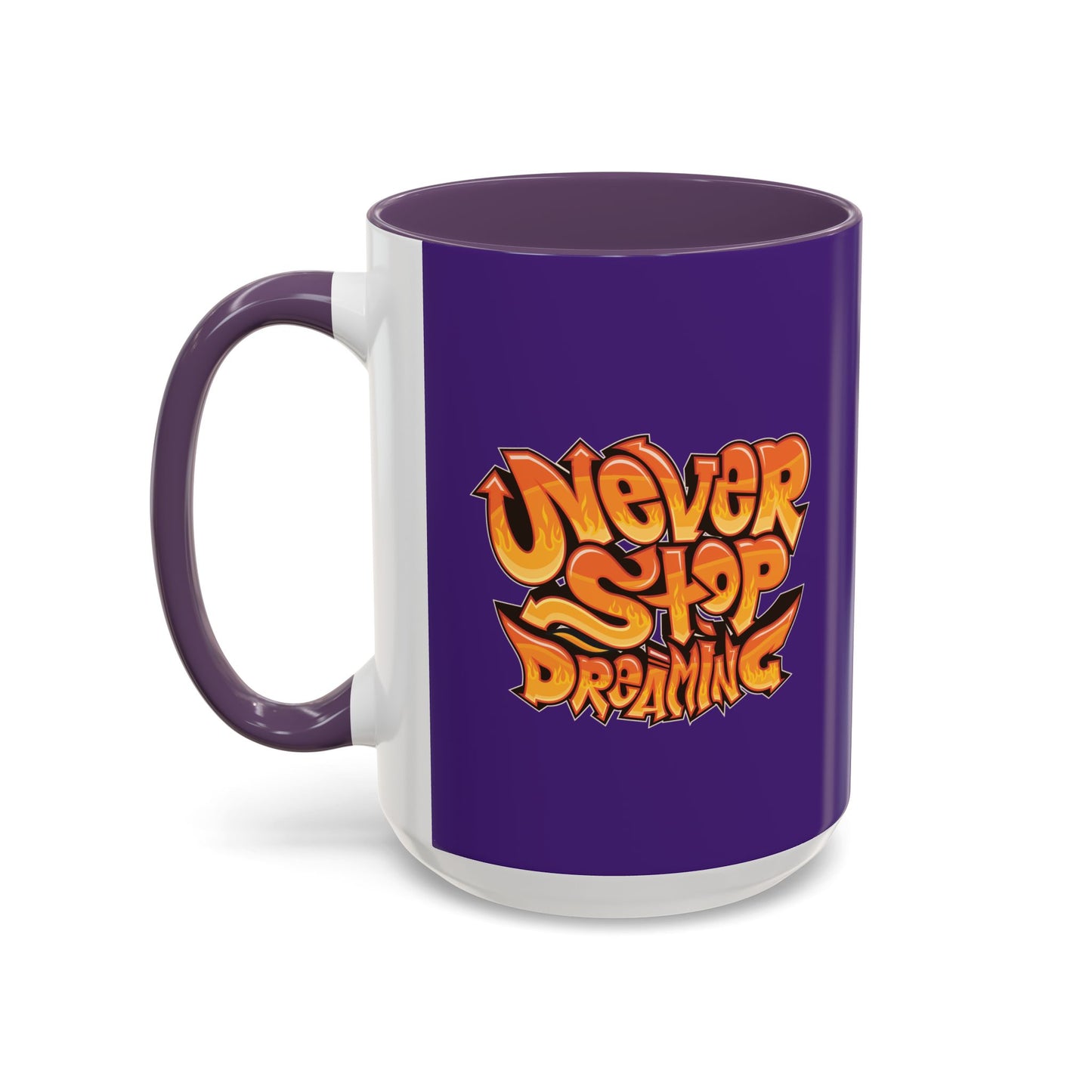Never Stop Dreaming Accent Coffee Mug (11, 15oz)