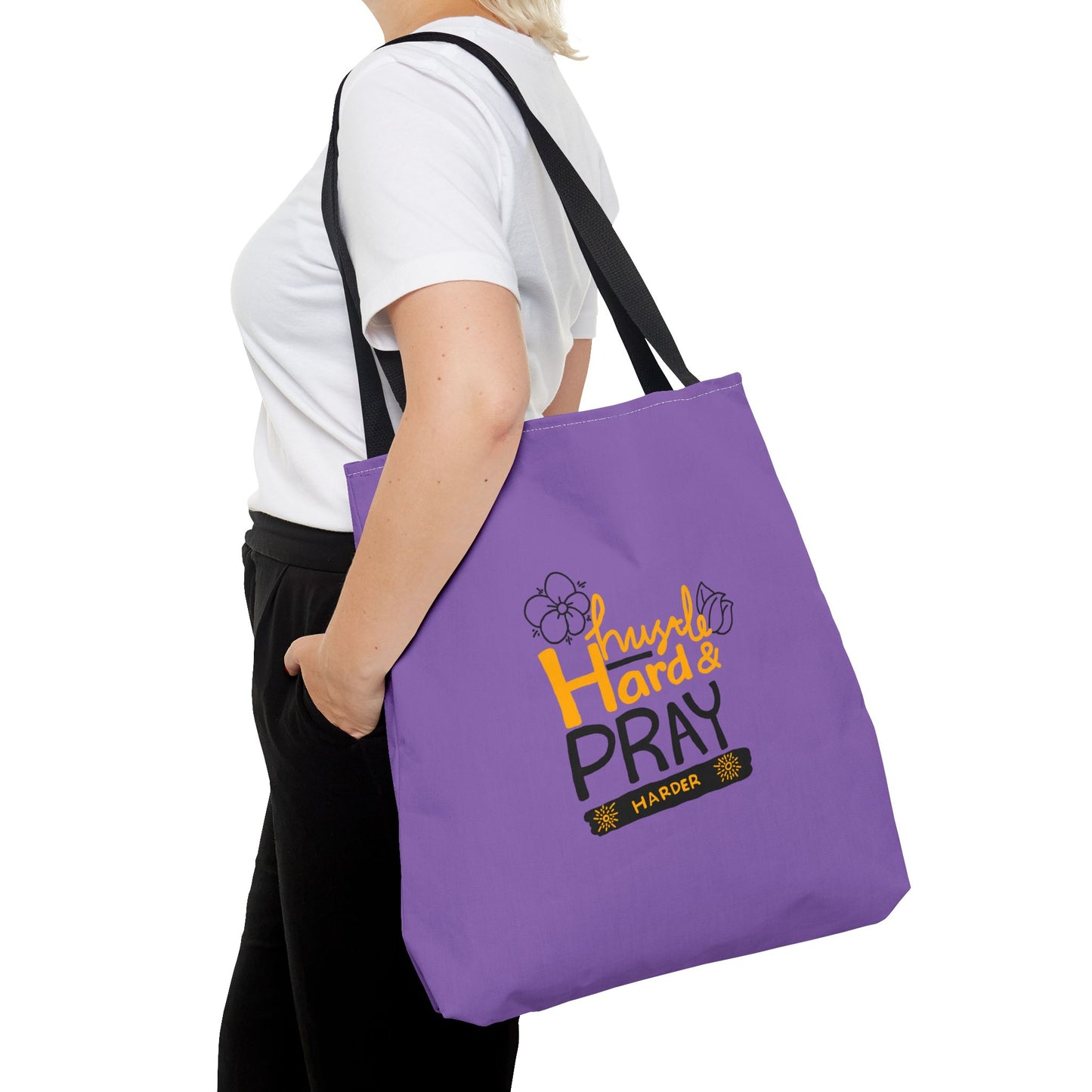 Hustle Hard And Pray Harder Tote Bag (AOP)