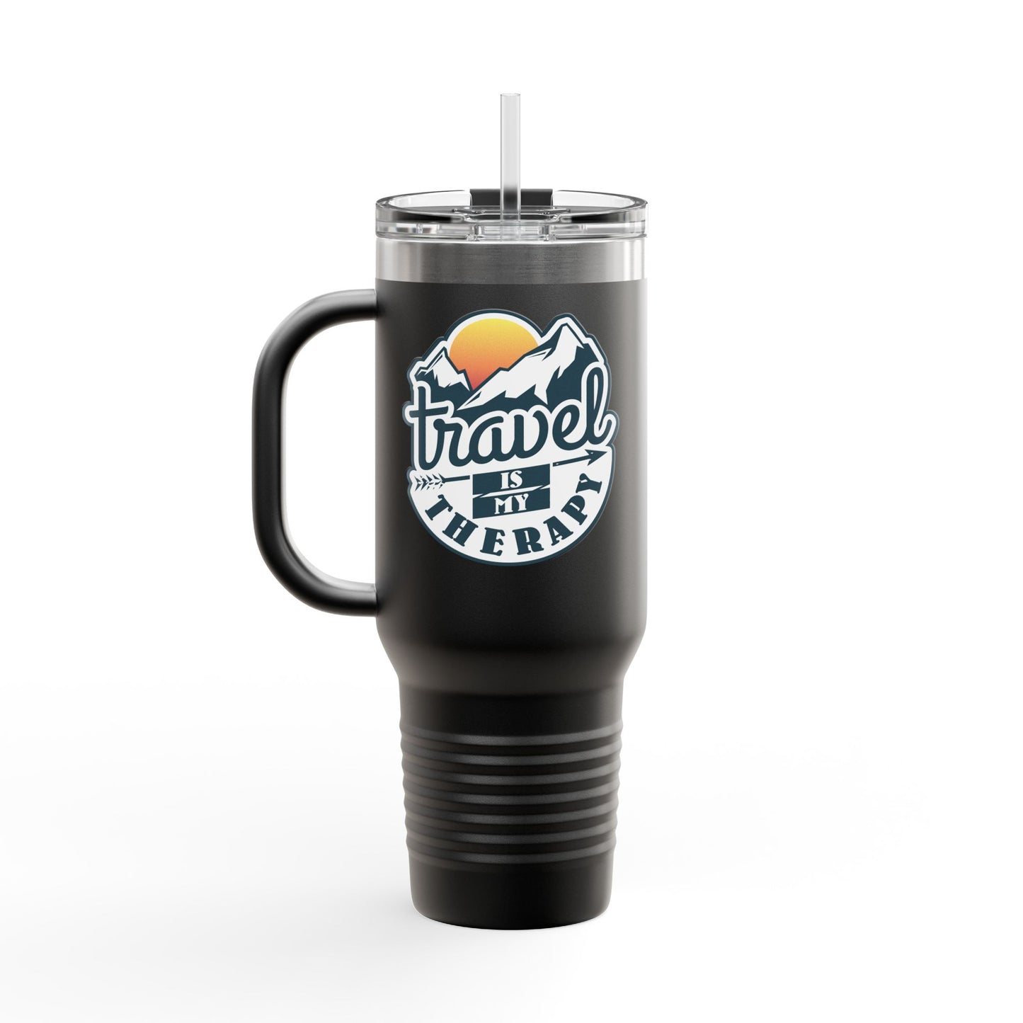 Travel Is My Therapy Insulated Travel Mug, 40oz