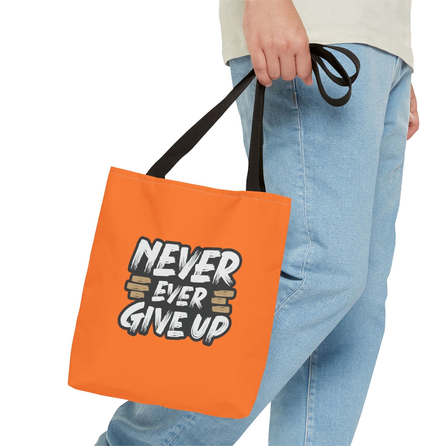 Never Give Up Tote Bag (AOP)