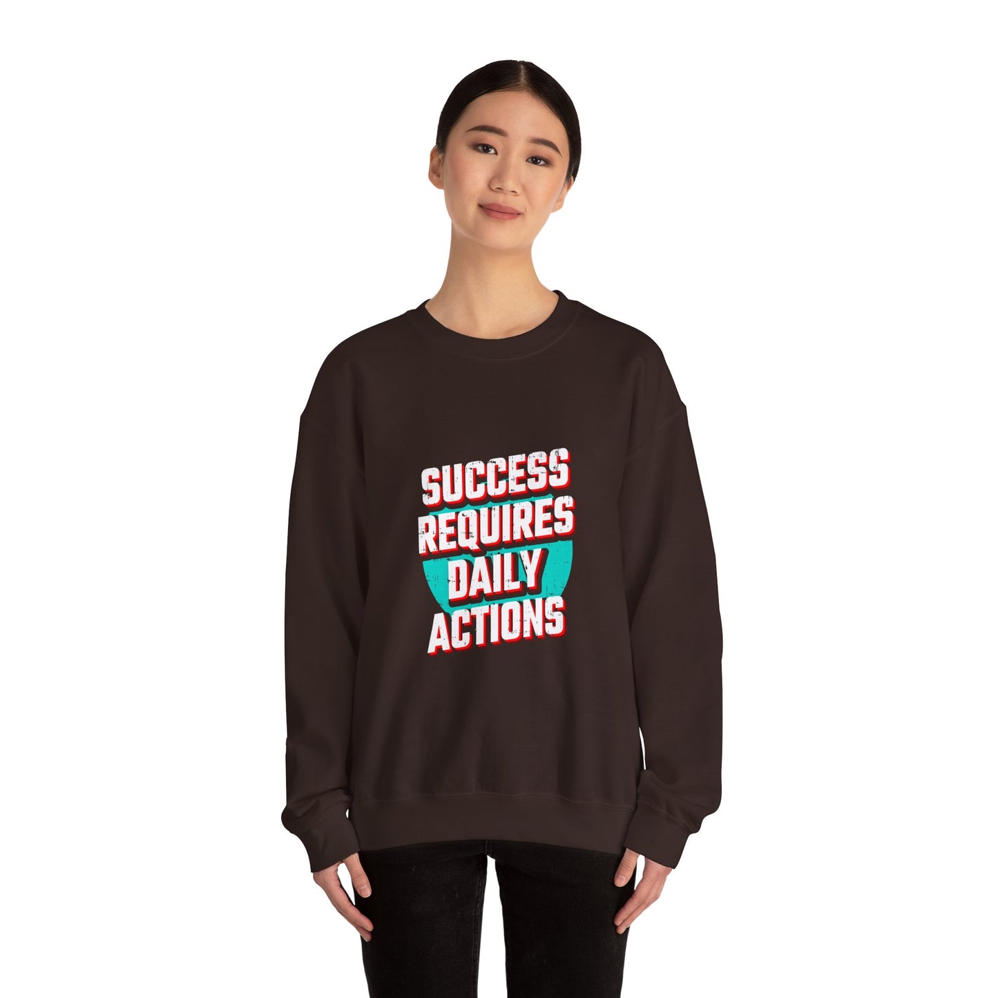 Success Requires Daily Actions Unisex Heavy Blend™ Crewneck Sweatshirt