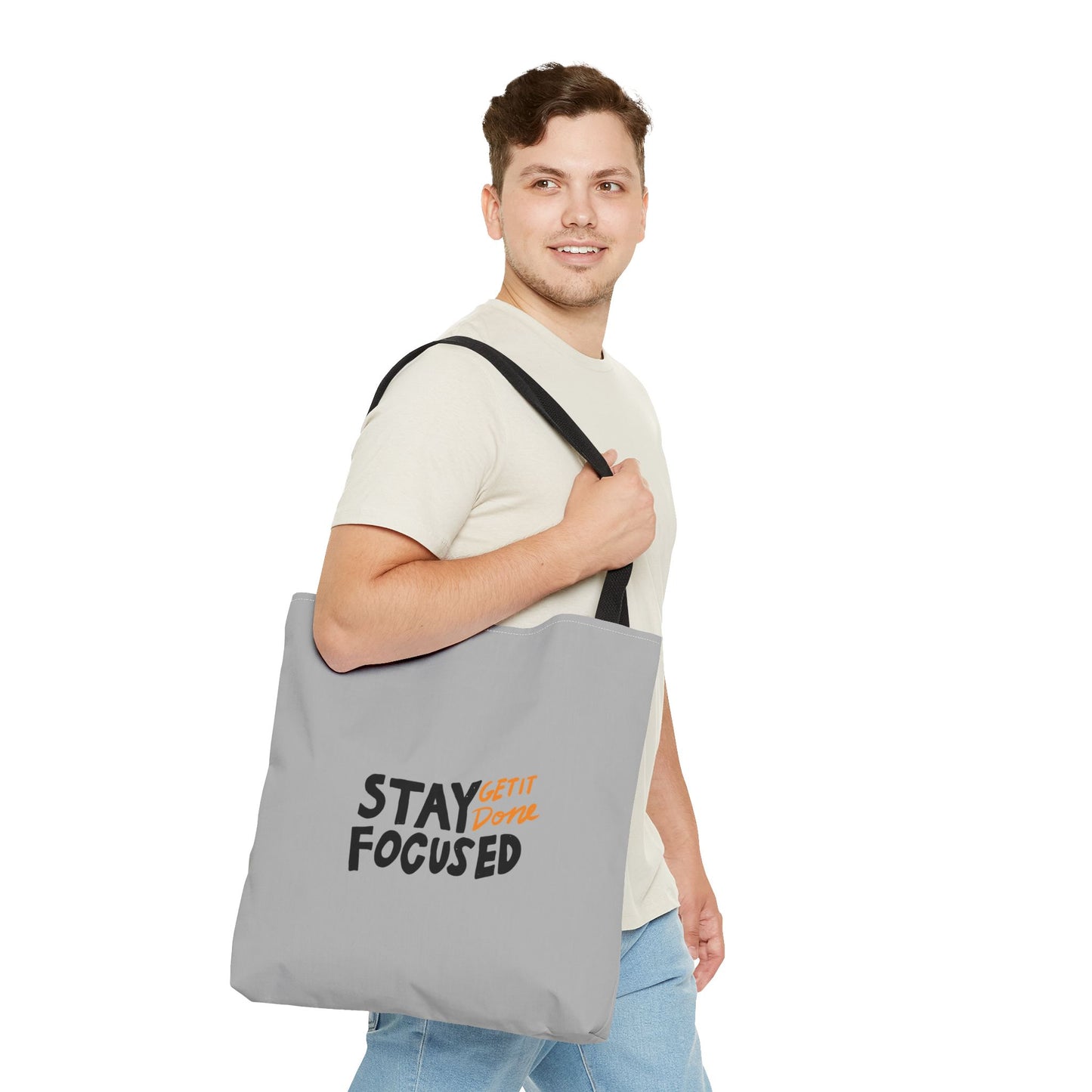 Stay Focused Get It Done Tote Bag (AOP)