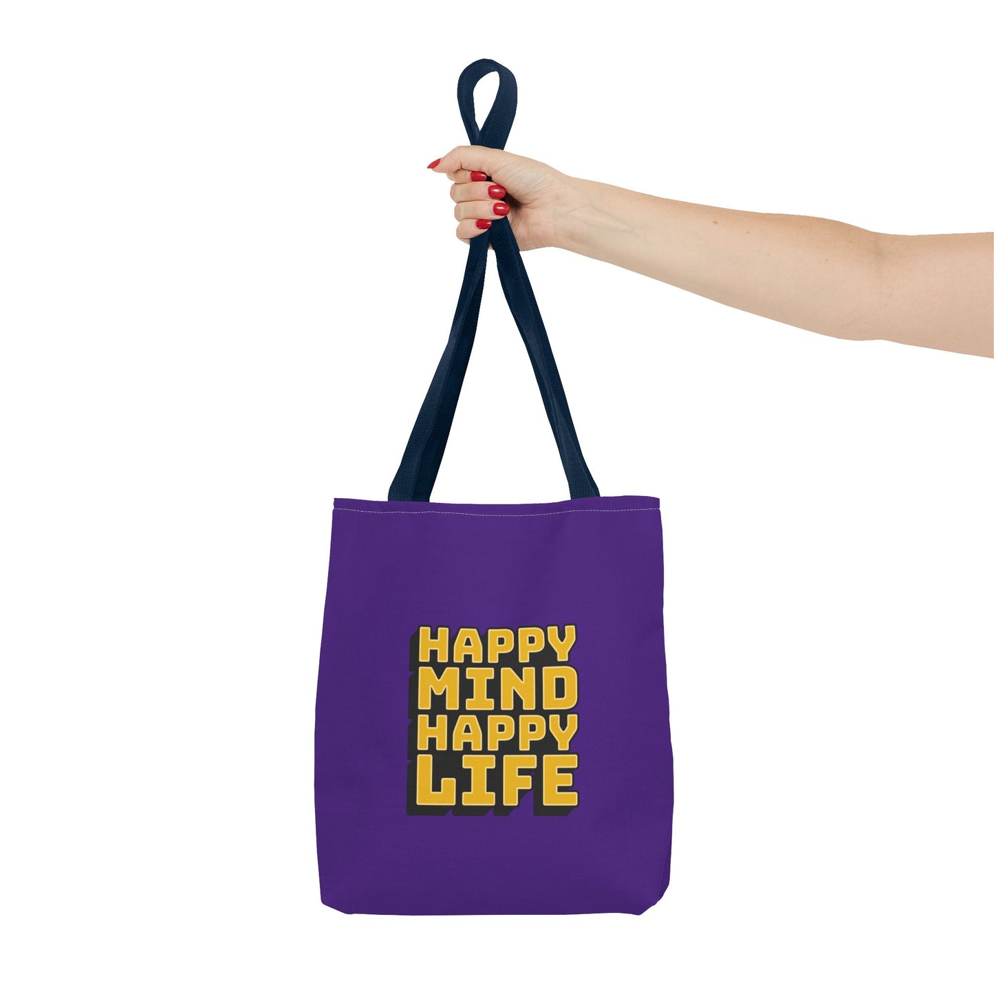 Happy Mind Happy Life Tote Bag (AOP)