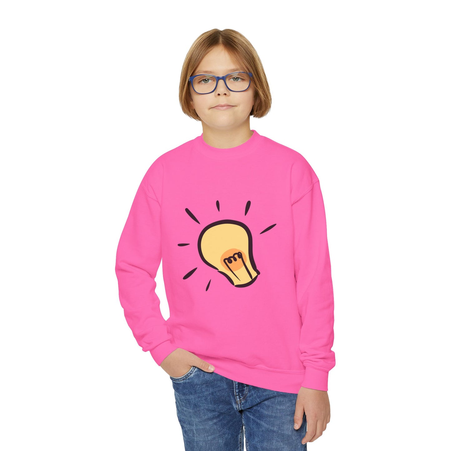Inspire Idea Bulb Youth Crewneck Sweatshirt