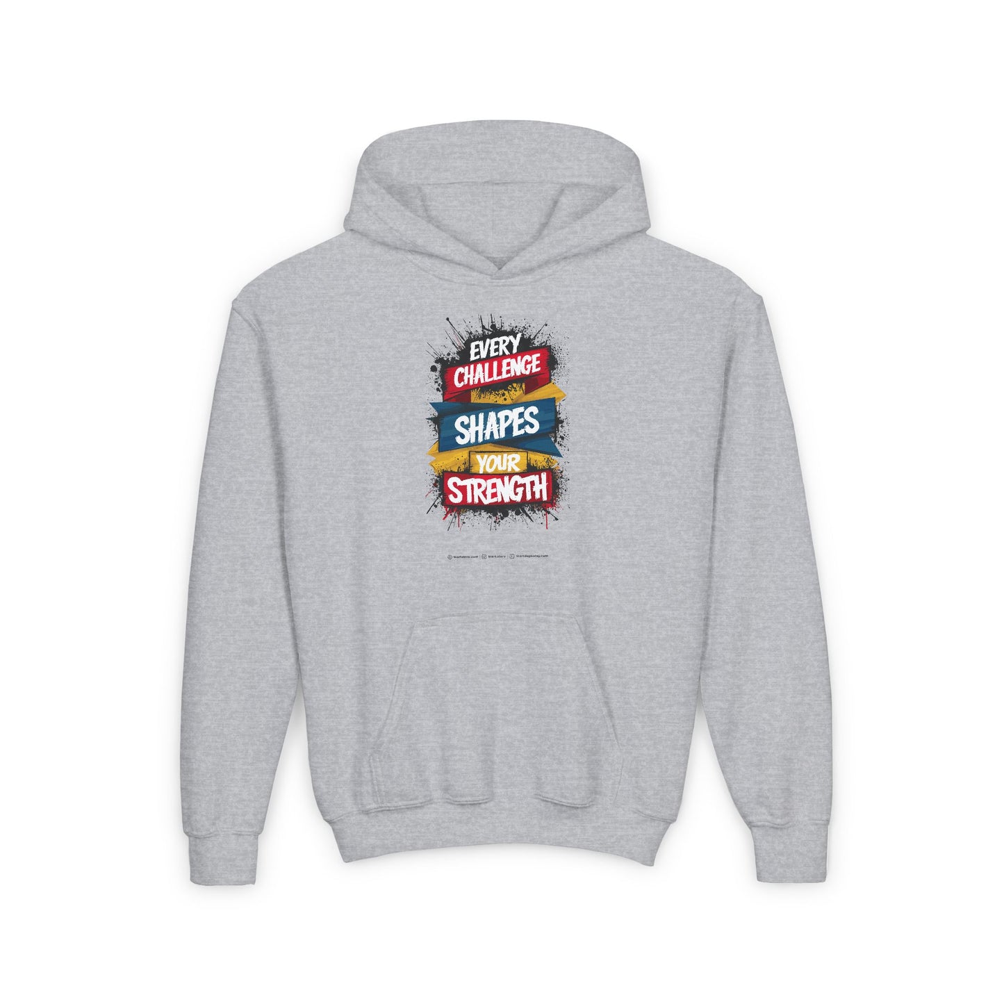 Every Challenge Shapes Your Strength Youth Heavy Blend Hooded Sweatshirt