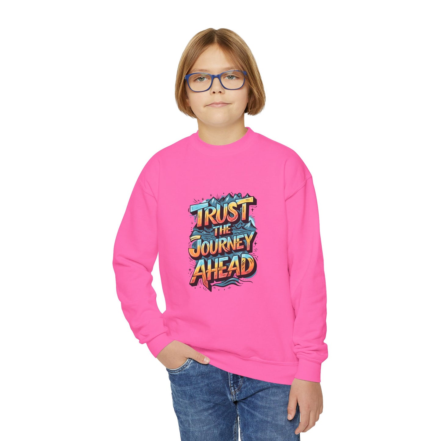 Trust The Journey Ahead Youth Crewneck Sweatshirt