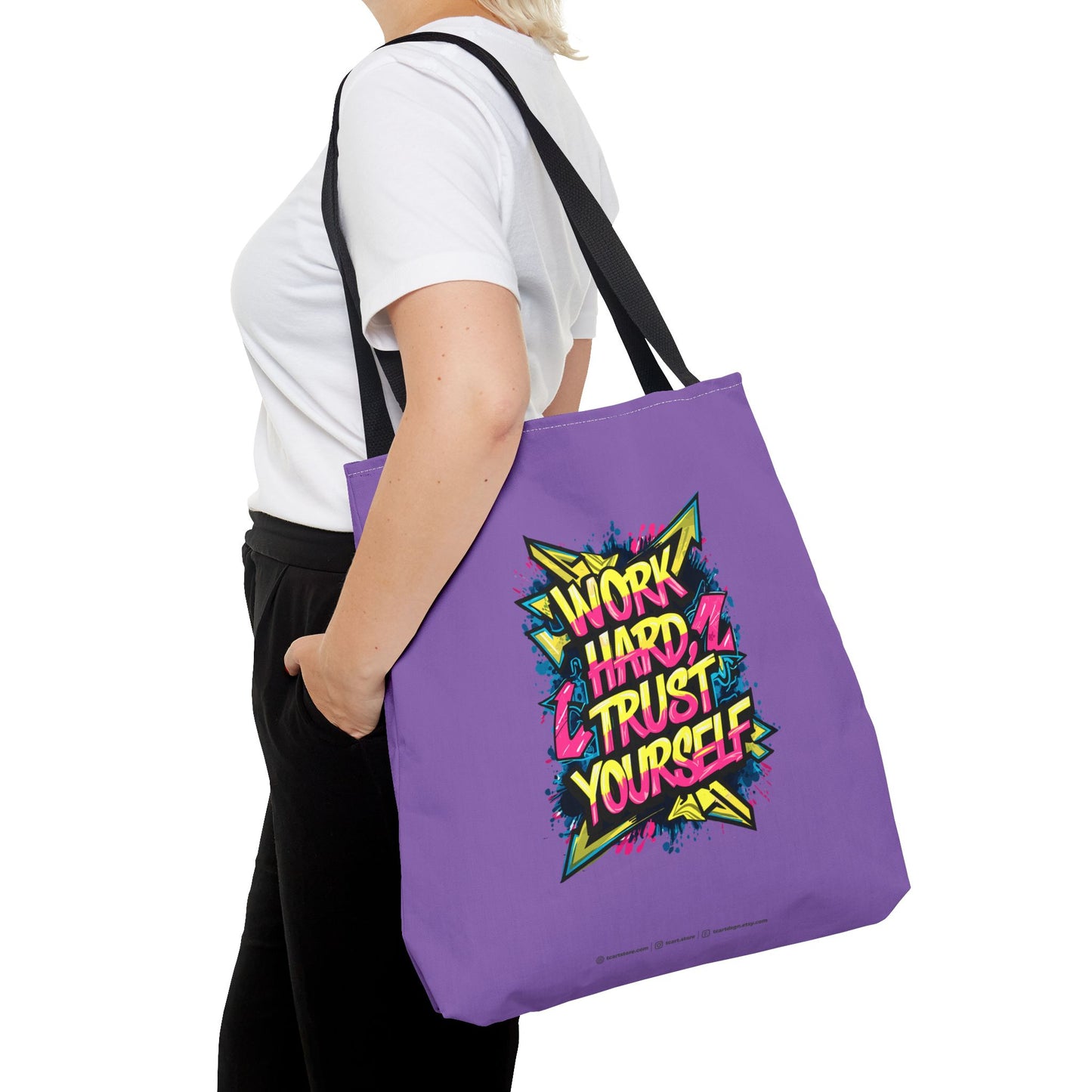 Work Hard Trust Yourself Tote Bag (AOP)