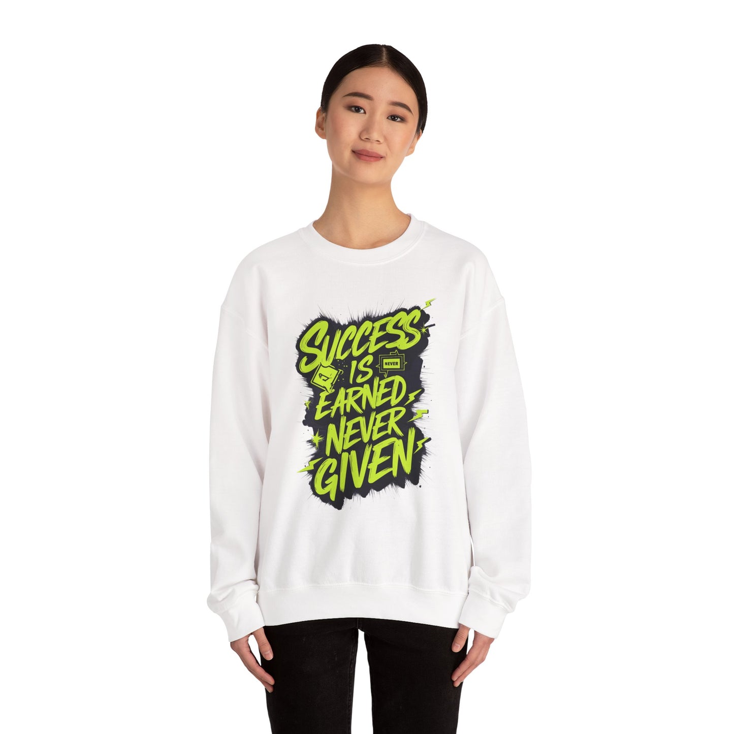 Success Is Never Earned Never Given Unisex Heavy Blend™ Crewneck Sweatshirt