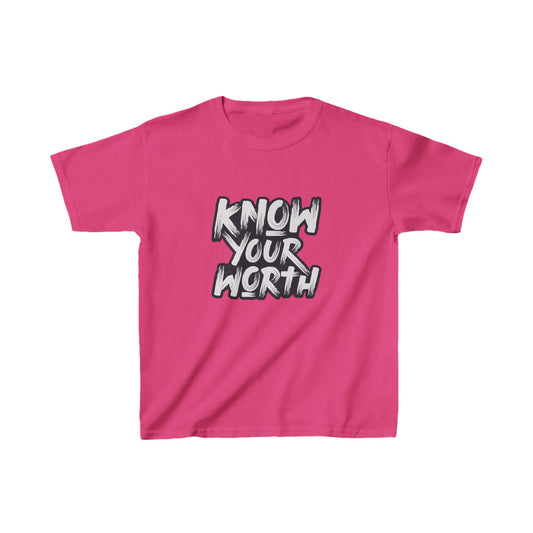 Know Your Worth Kids Heavy Cotton™ Tee
