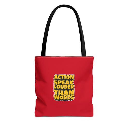 Action Speak Louder Than Words Tote Bag (AOP)