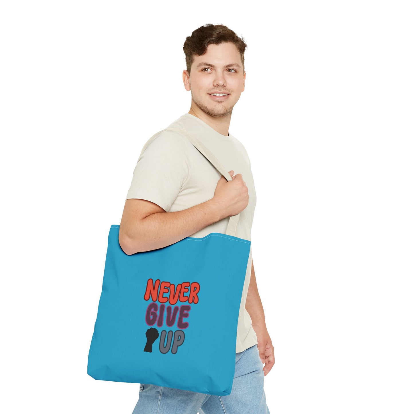 Never Give Up Tote Bag (AOP)