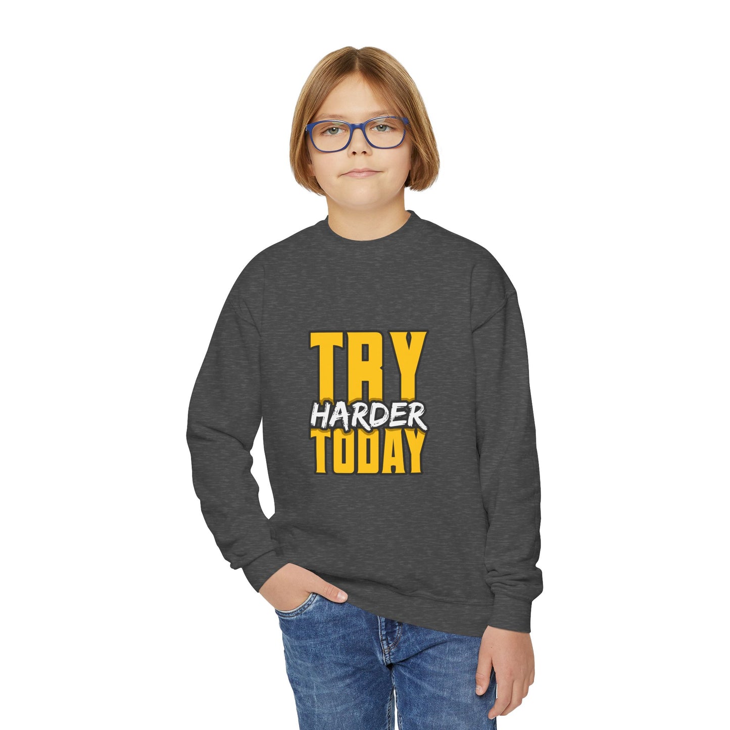Try Harder Today Youth Crewneck Sweatshirt