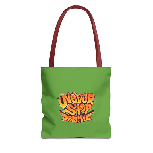 Never Stop Dreaming Tote Bag (AOP)