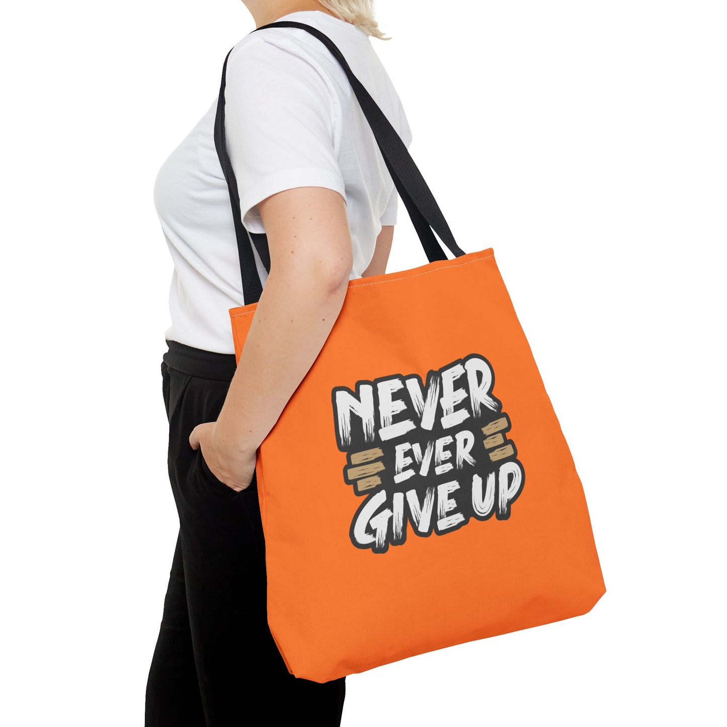 Never Give Up Tote Bag (AOP)