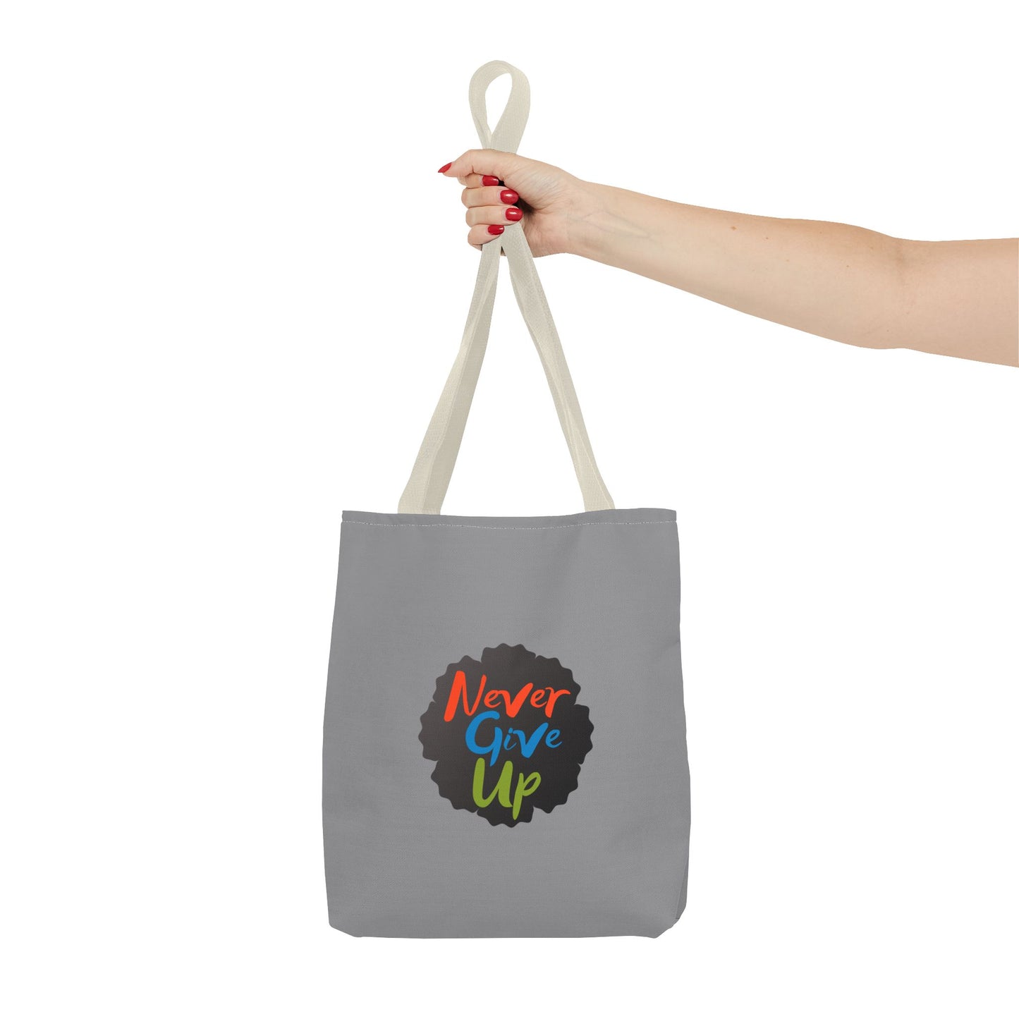Never Give Up Tote Bag (AOP)