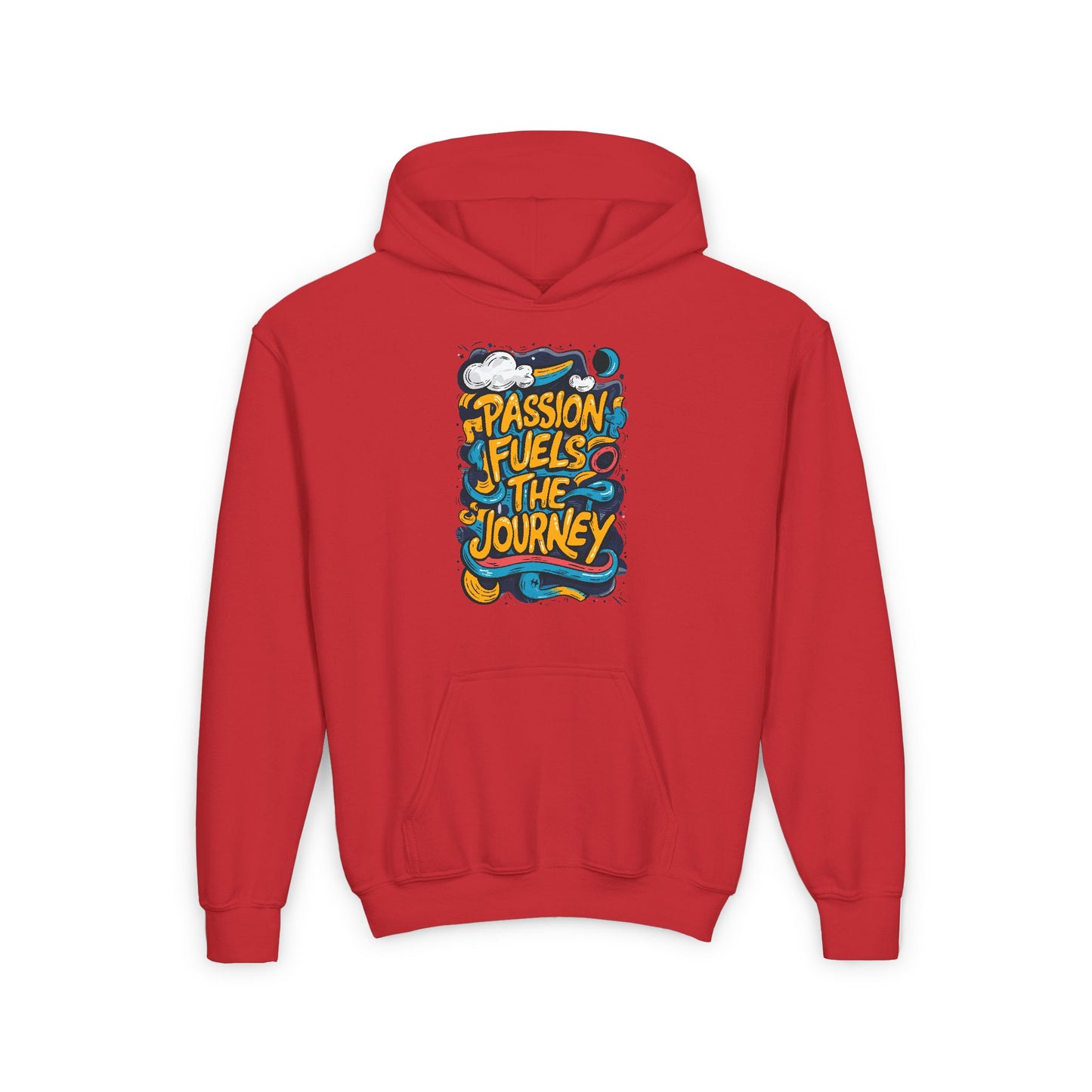Passion Fuels The Journey Youth Heavy Blend Hooded Sweatshirt