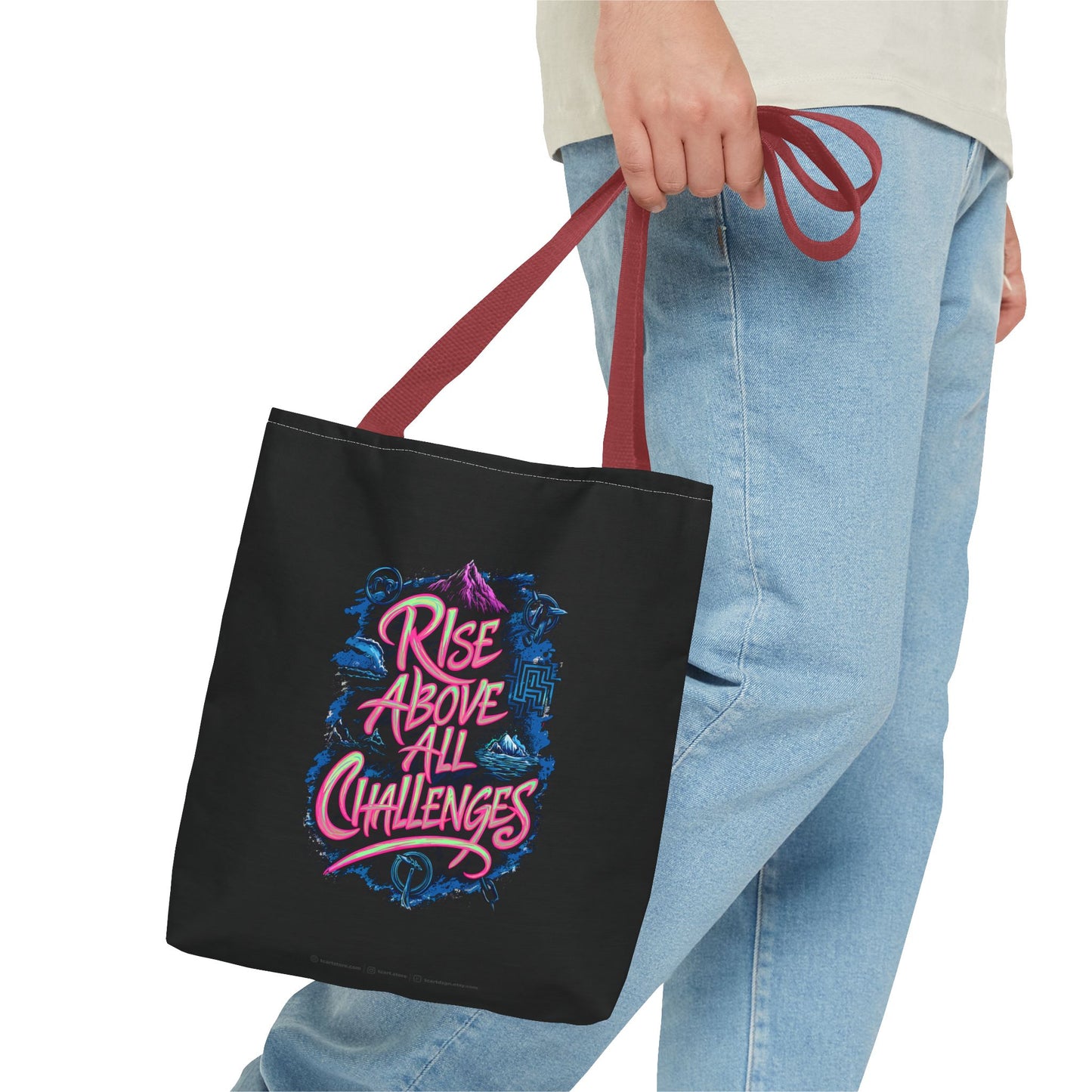 Rise Above All Challenges Tote Bag (AOP)