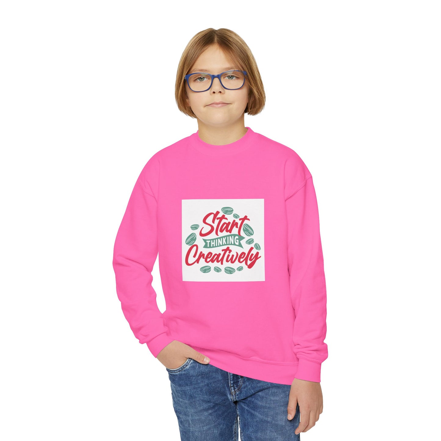Start Thinking Creatively Youth Crewneck Sweatshirt