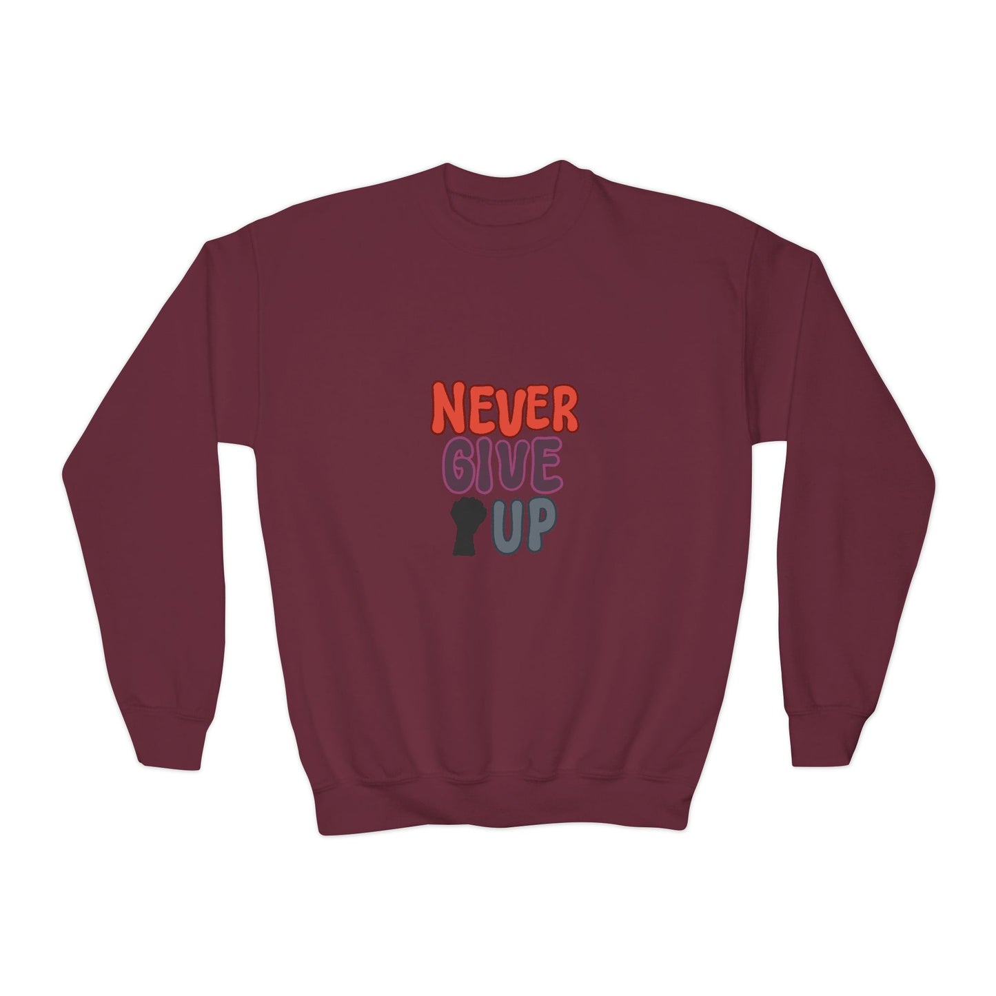 Never Give Up Youth Crewneck Sweatshirt