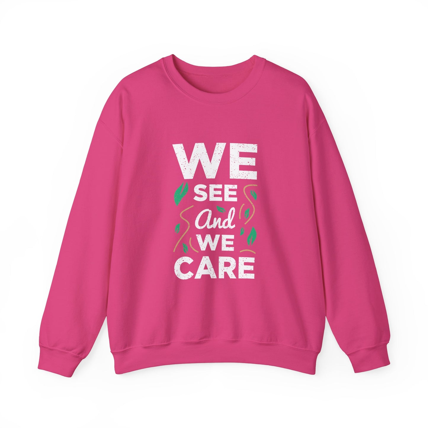 We See And We Care Unisex Heavy Blend™ Crewneck Sweatshirt