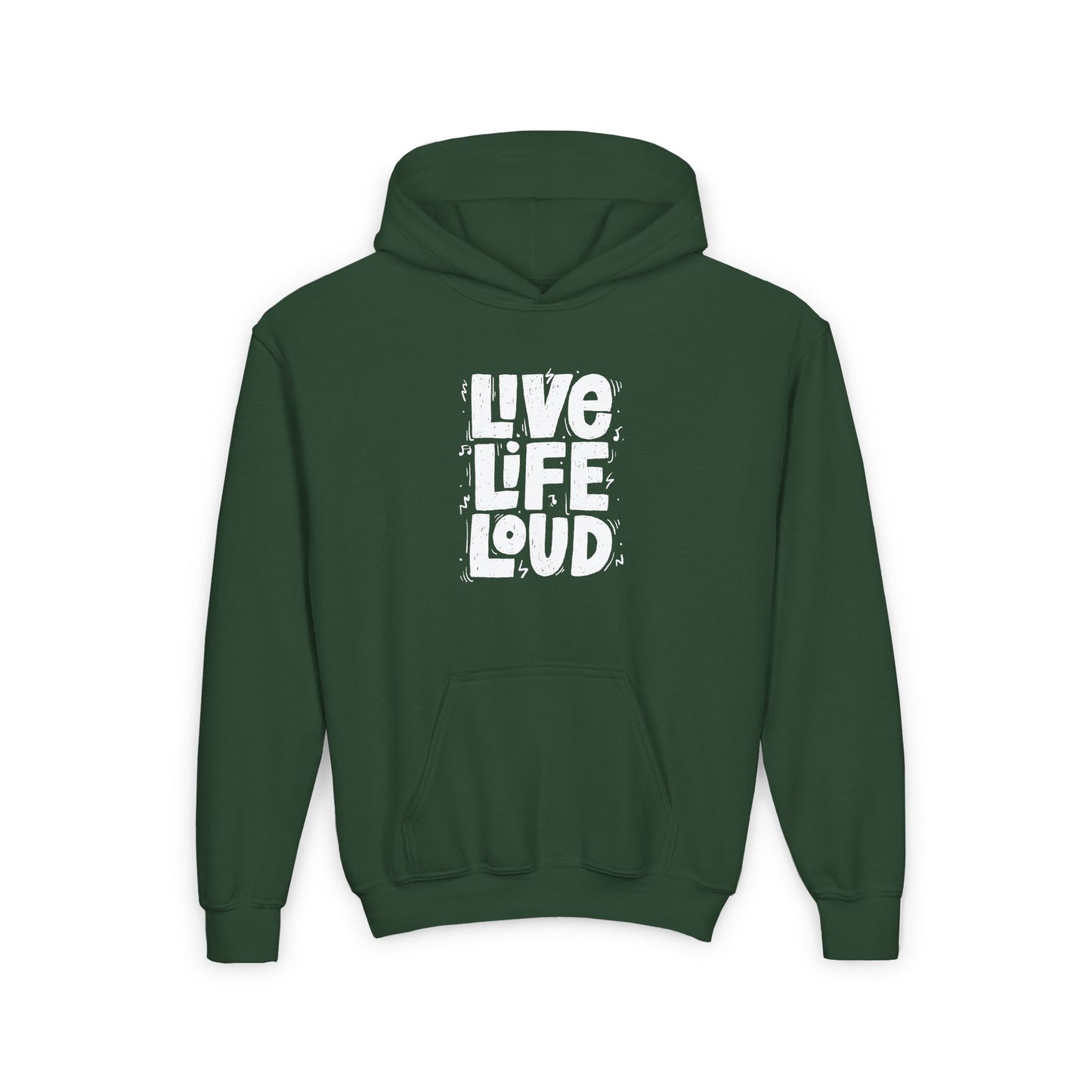 Live Life Loud Youth Heavy Blend Hooded Sweatshirt