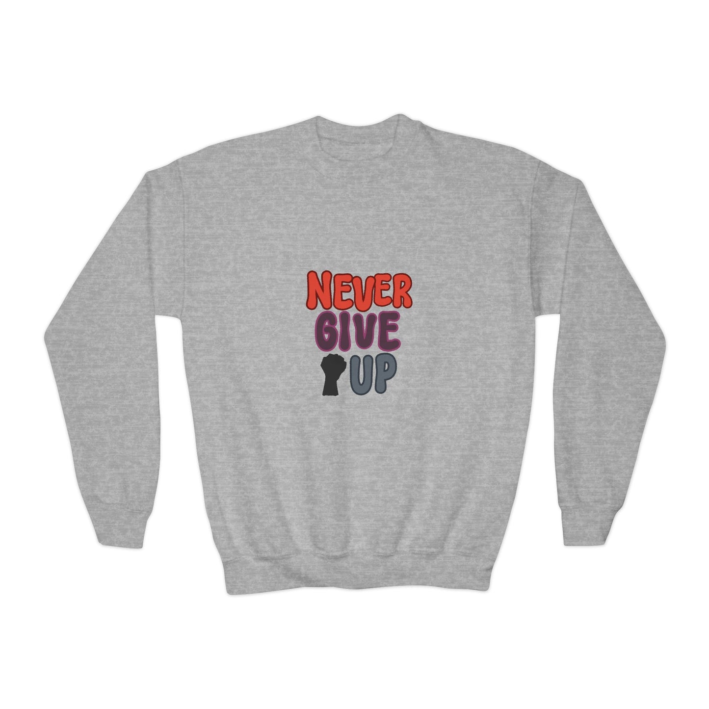 Never Give Up Youth Crewneck Sweatshirt