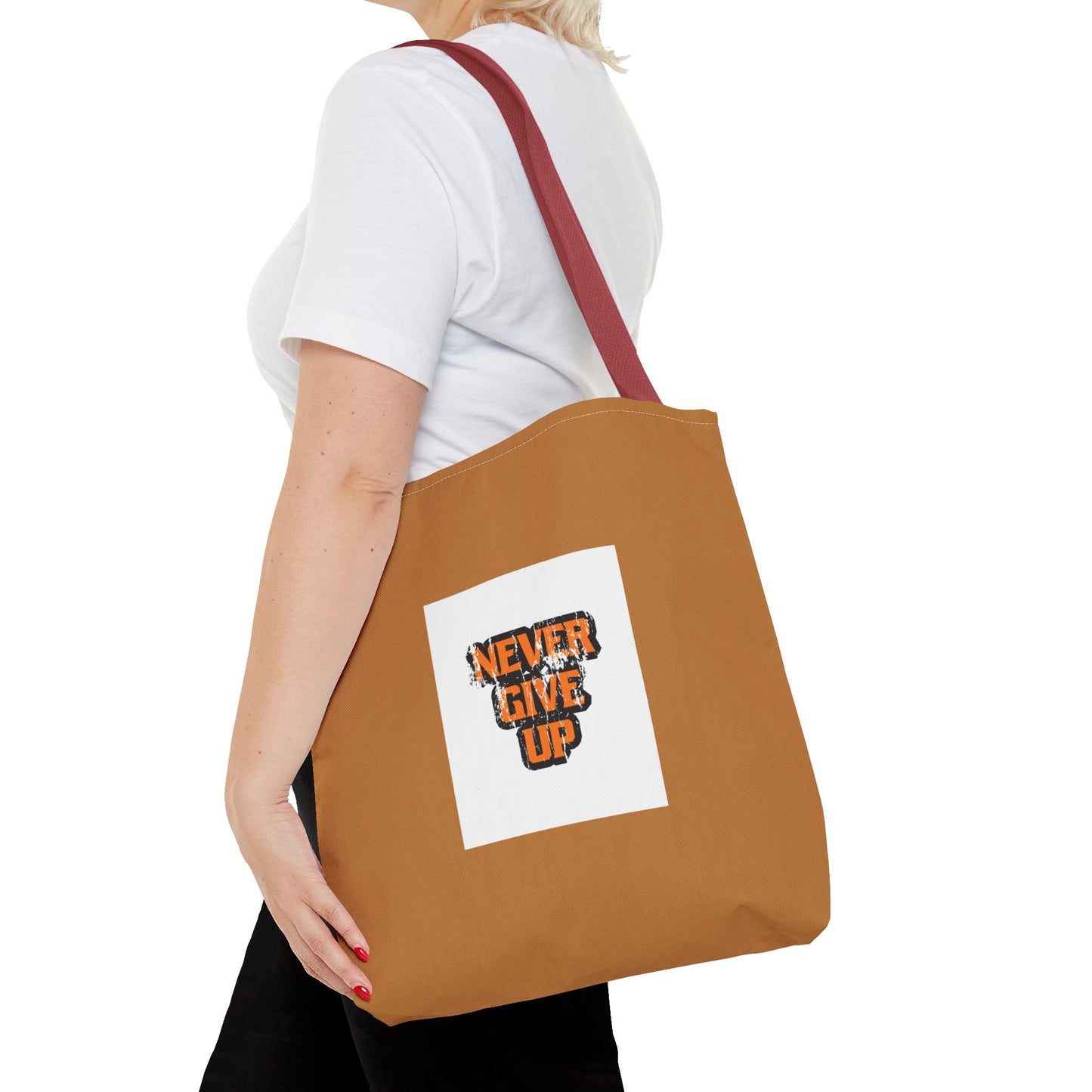 Never Give Up Tote Bag (AOP)