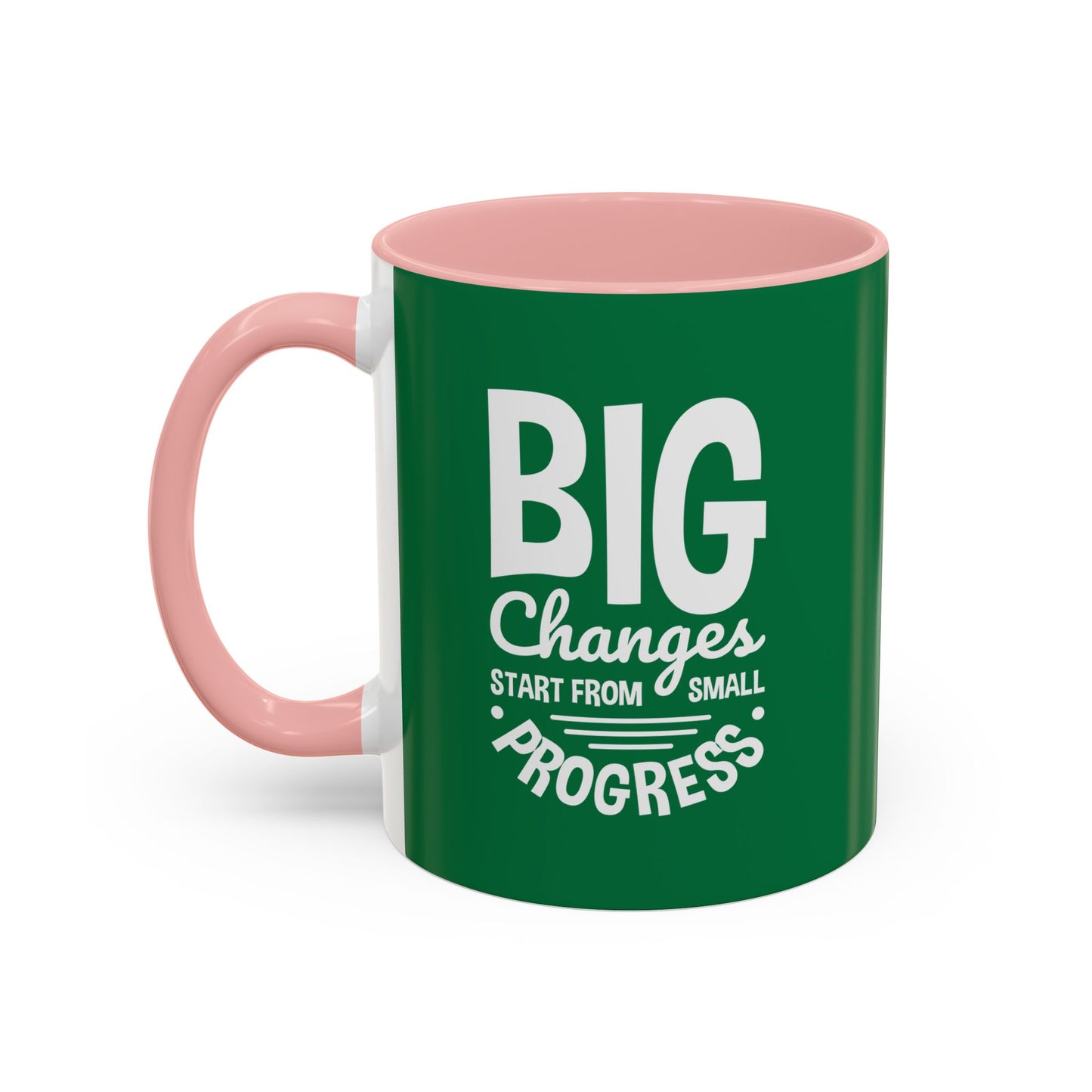 Big Changes Start From Small Progress Accent Coffee Mug (11, 15oz)