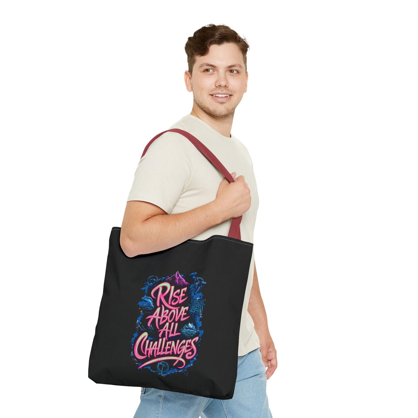 Rise Above All Challenges Tote Bag (AOP)