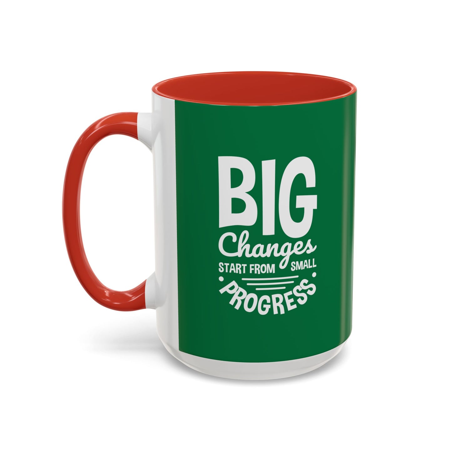 Big Changes Start From Small Progress Accent Coffee Mug (11, 15oz)