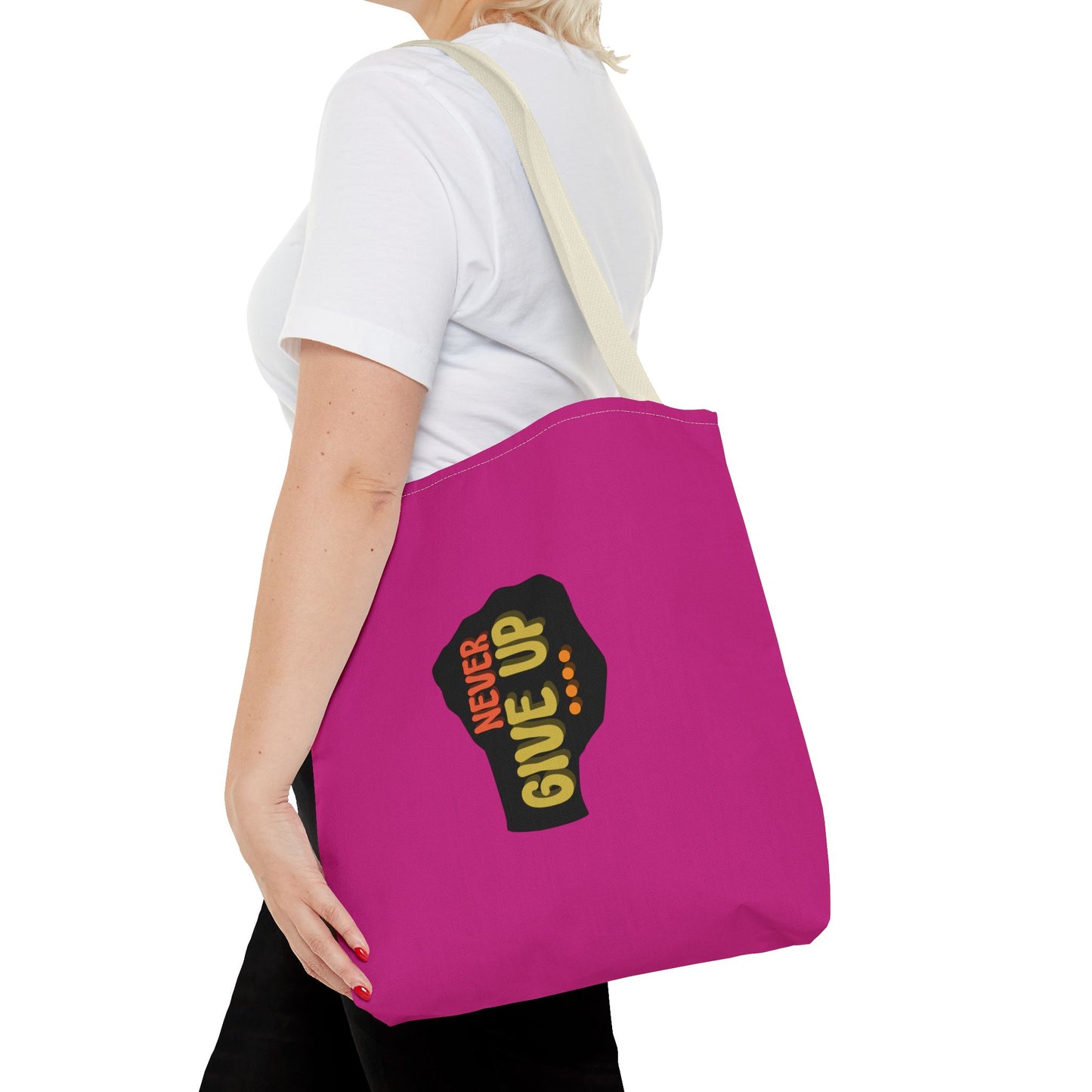 Never Give Up Tote Bag (AOP)
