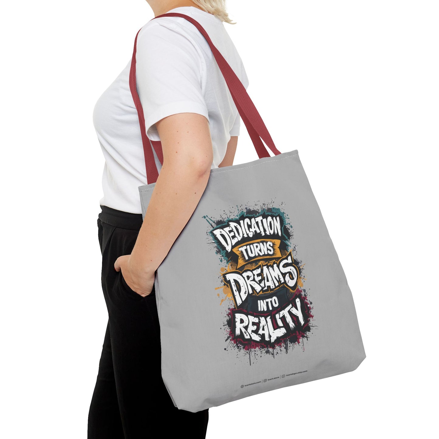 Dedication Turns Dreams Into Reality Tote Bag (AOP)