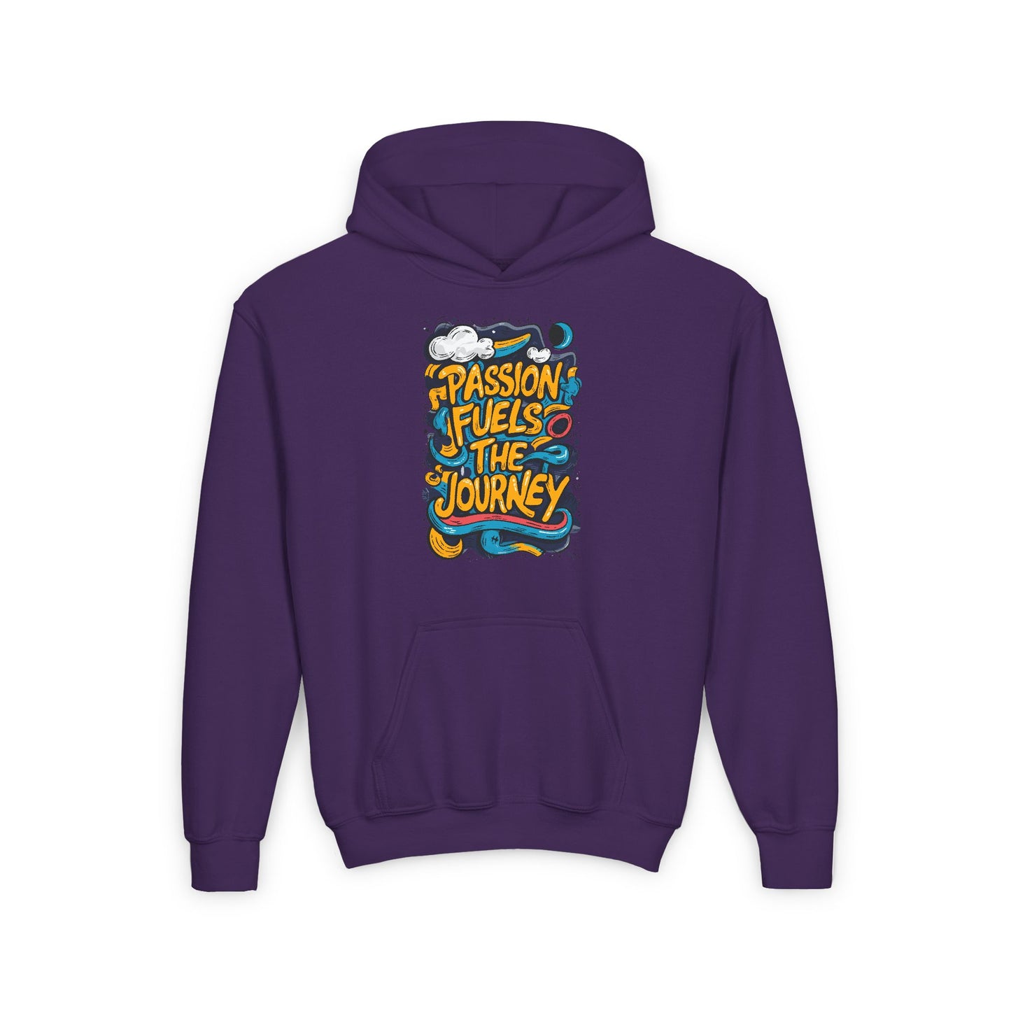 Passion Fuels The Journey Youth Heavy Blend Hooded Sweatshirt