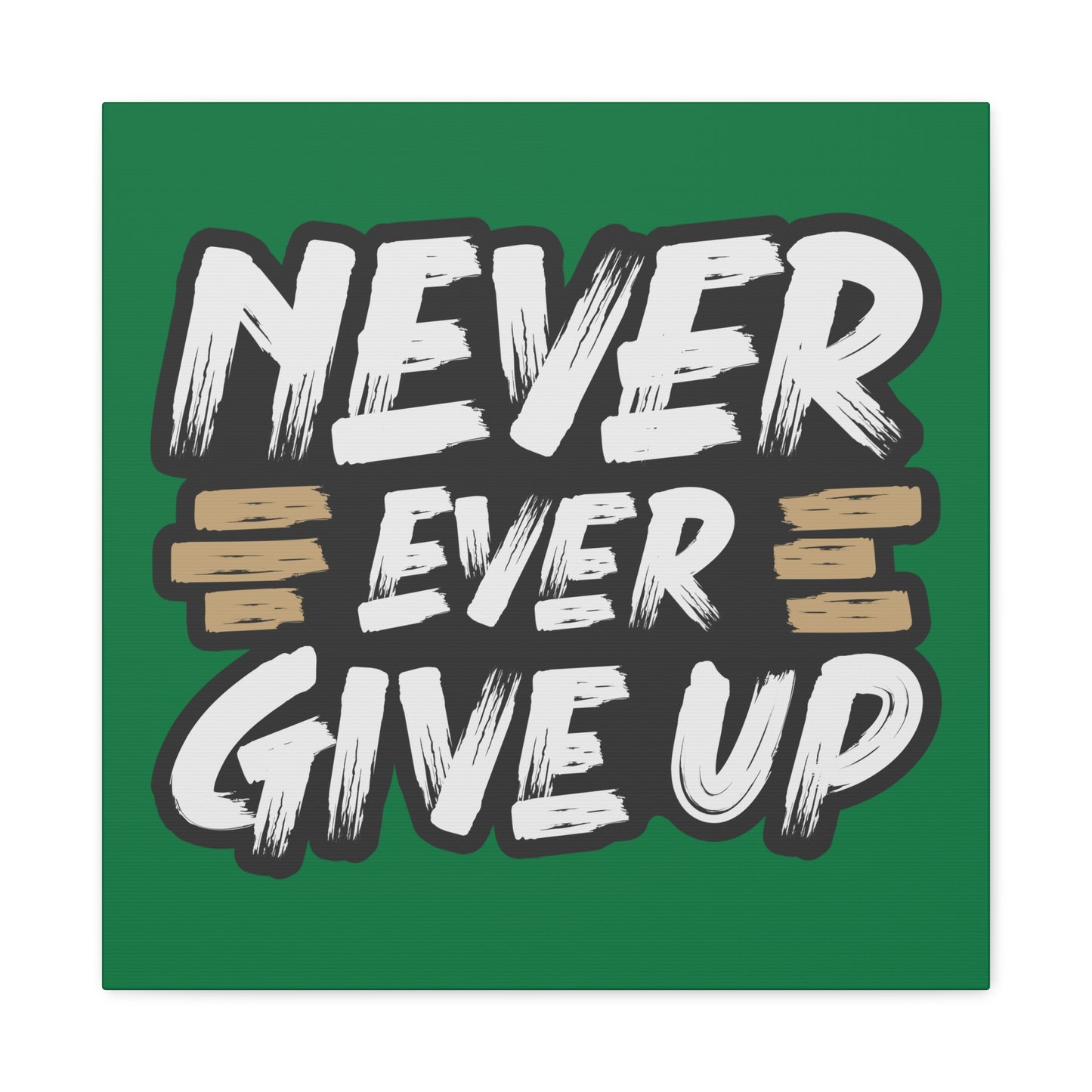 Never Give Up Matte Canvas, Stretched, 1.25"