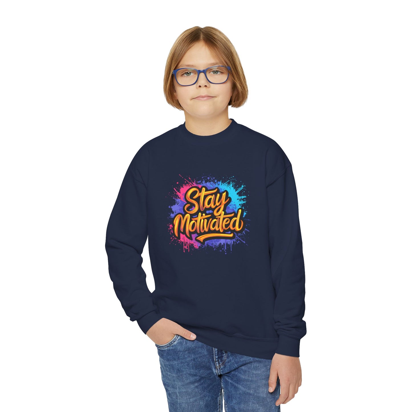 Stay Motivated Youth Crewneck Sweatshirt