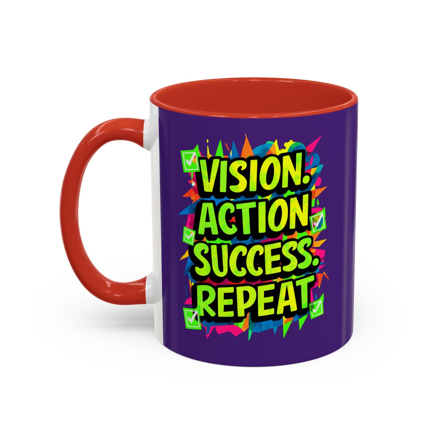 Vision Action Success Repeat Accent Coffee Mug (11, 15oz)