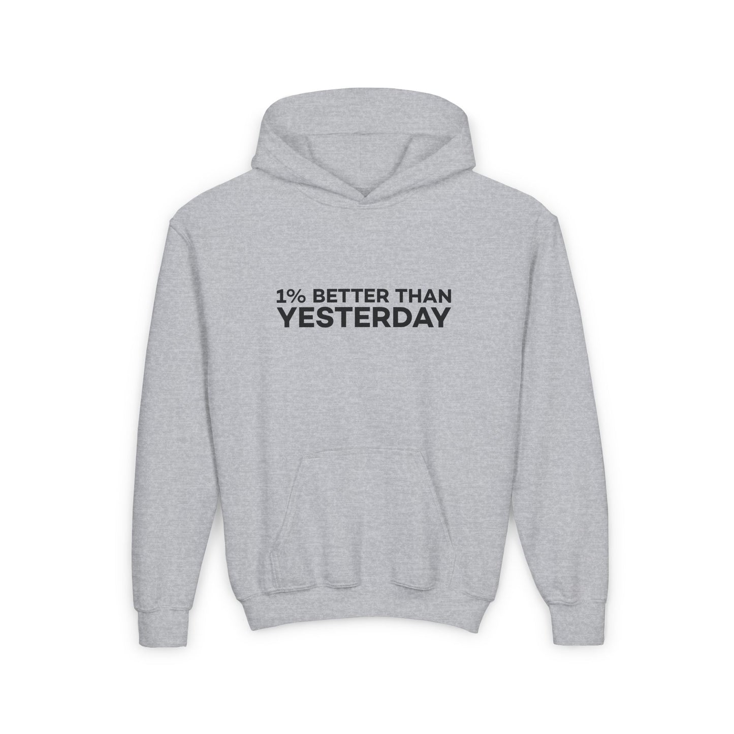 1% Better Than Yesterday Youth Heavy Blend Hooded Sweatshirt