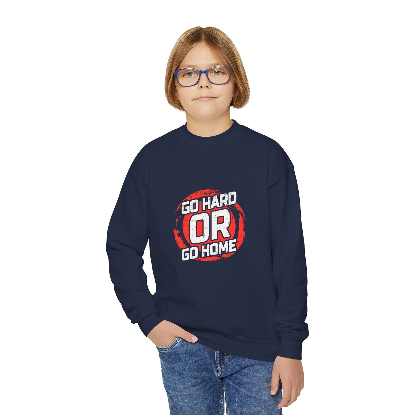 Go Hard Or Go Home Youth Crewneck Sweatshirt