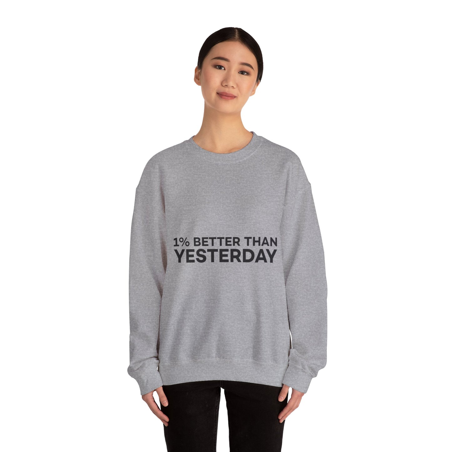 1% Better Than Yesterday Unisex Heavy Blend™ Crewneck Sweatshirt