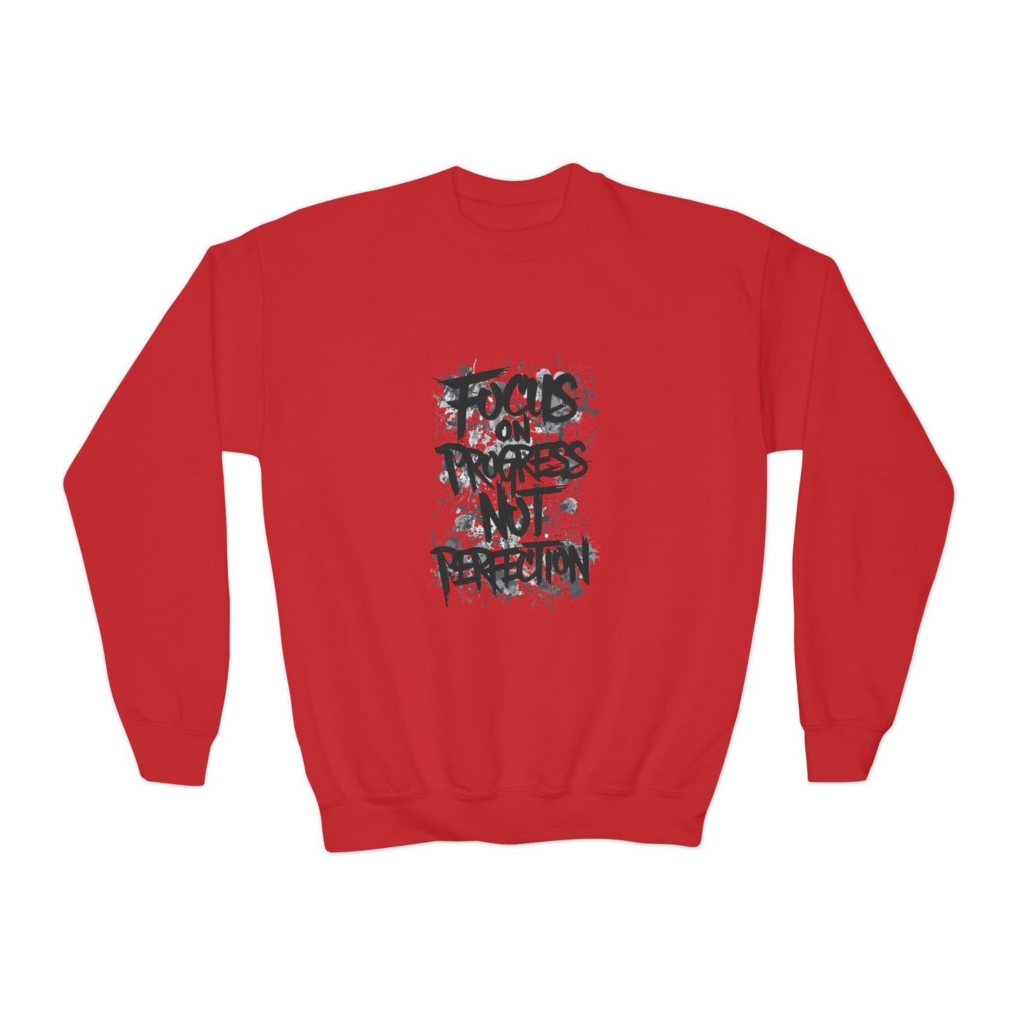Focus On Progress Not Perfection Youth Crewneck Sweatshirt