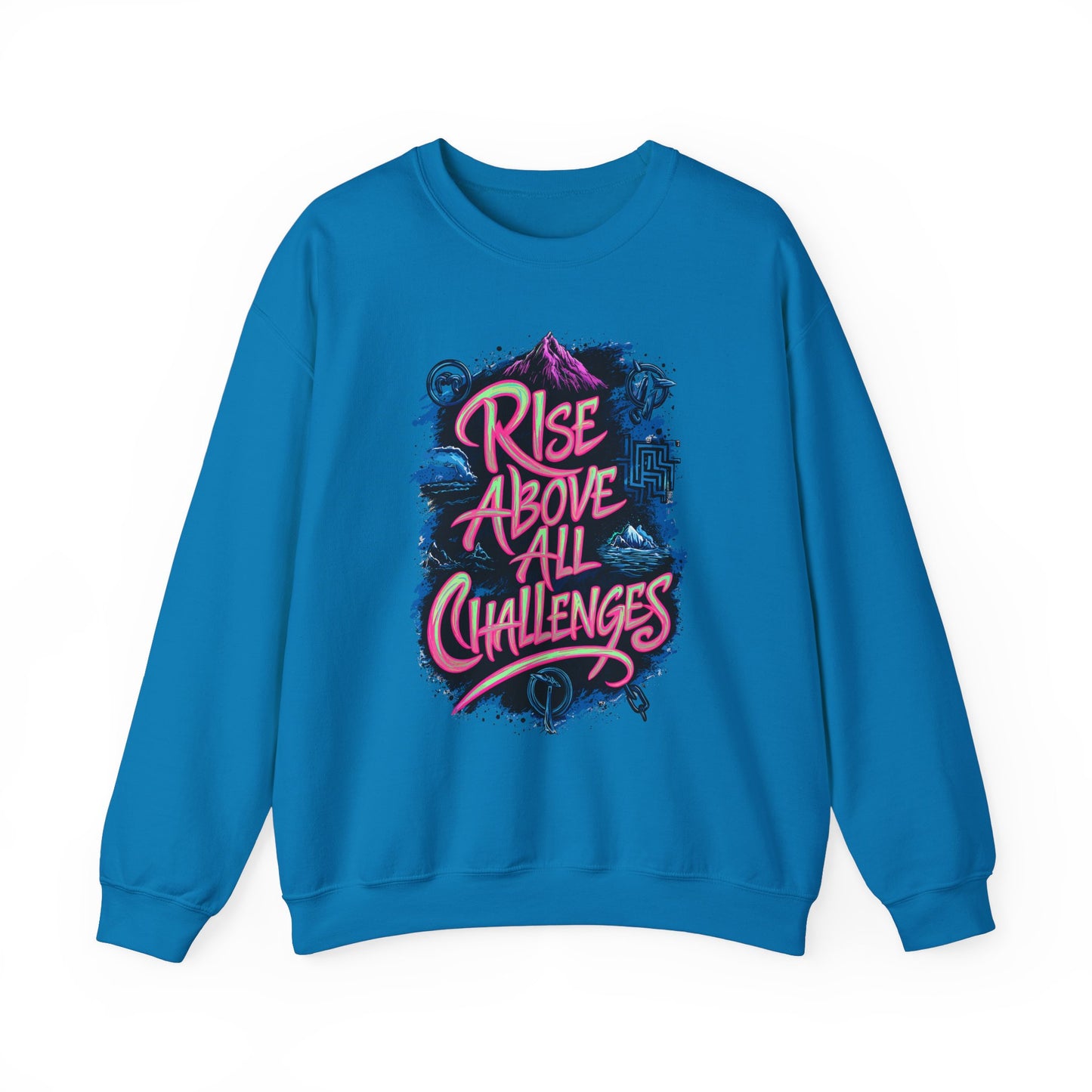 Rise Above All Challenges Unisex Heavy Blend™ Crewneck Sweatshirt