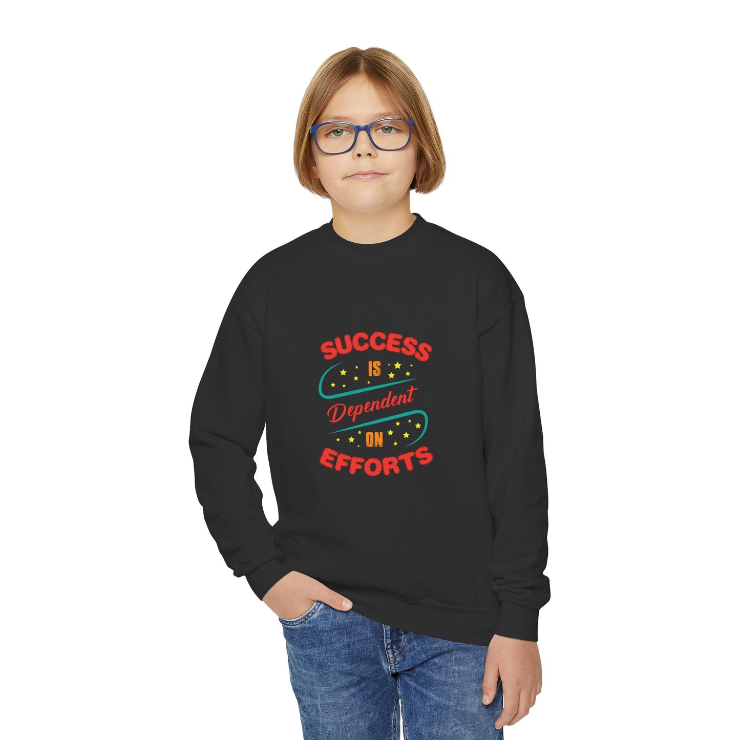 Success Is Dependent On Efforts Youth Crewneck Sweatshirt