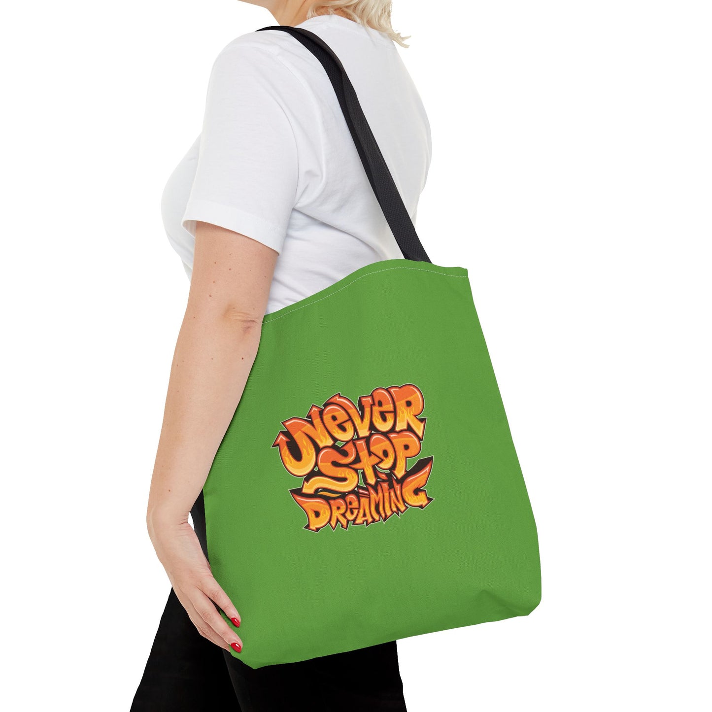 Never Stop Dreaming Tote Bag (AOP)