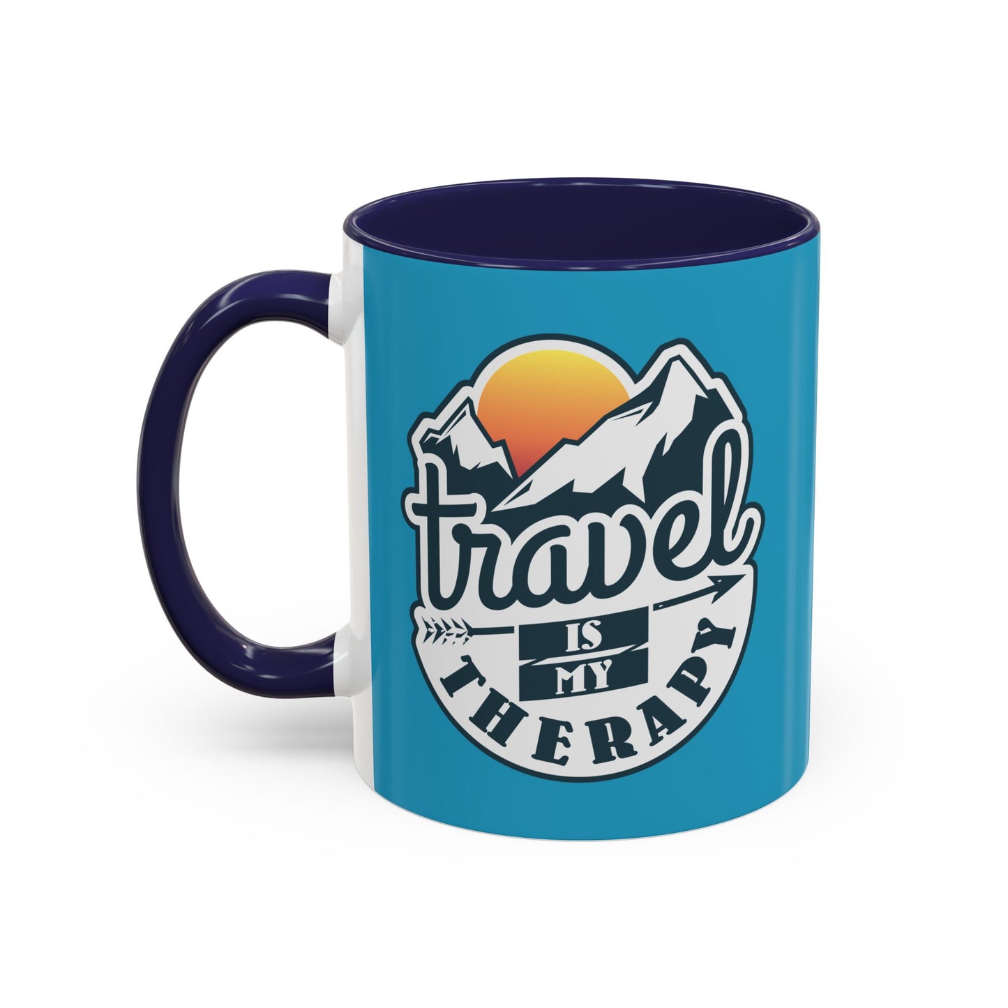 Travel Is My Therapy Accent Coffee Mug (11, 15oz)