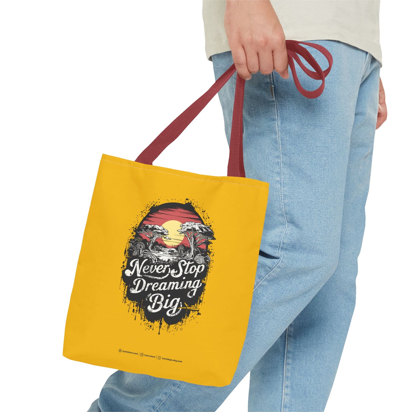 Never Stop Dreaming Big Tote Bag (AOP)