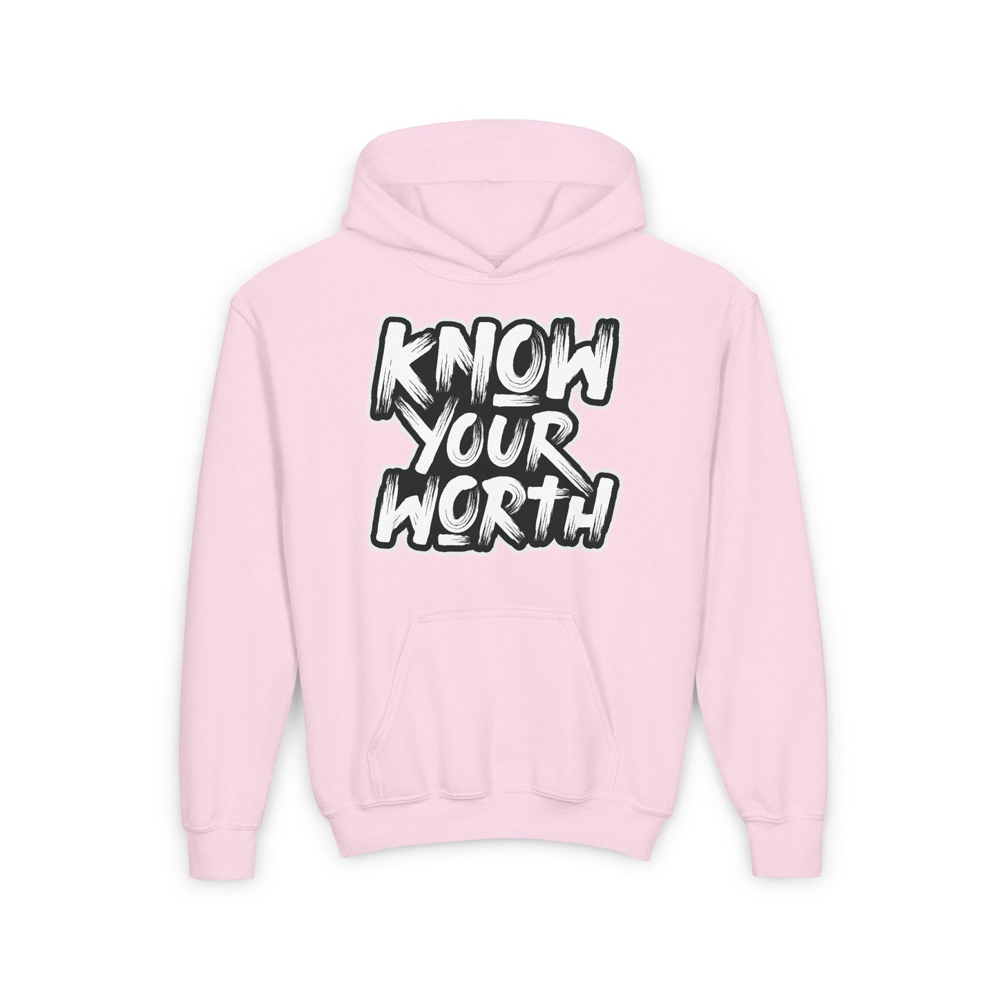 Know Your Worth Youth Heavy Blend Hooded Sweatshirt