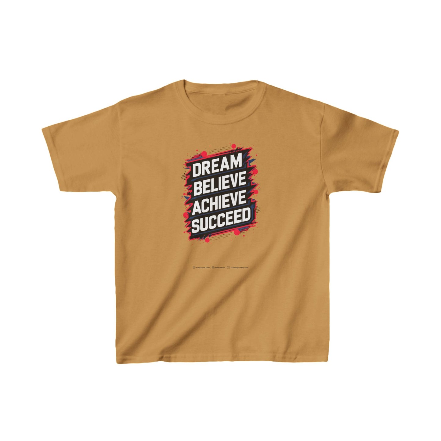 Dream Velieve Achieve Succeed Kids Heavy Cotton™ Tee